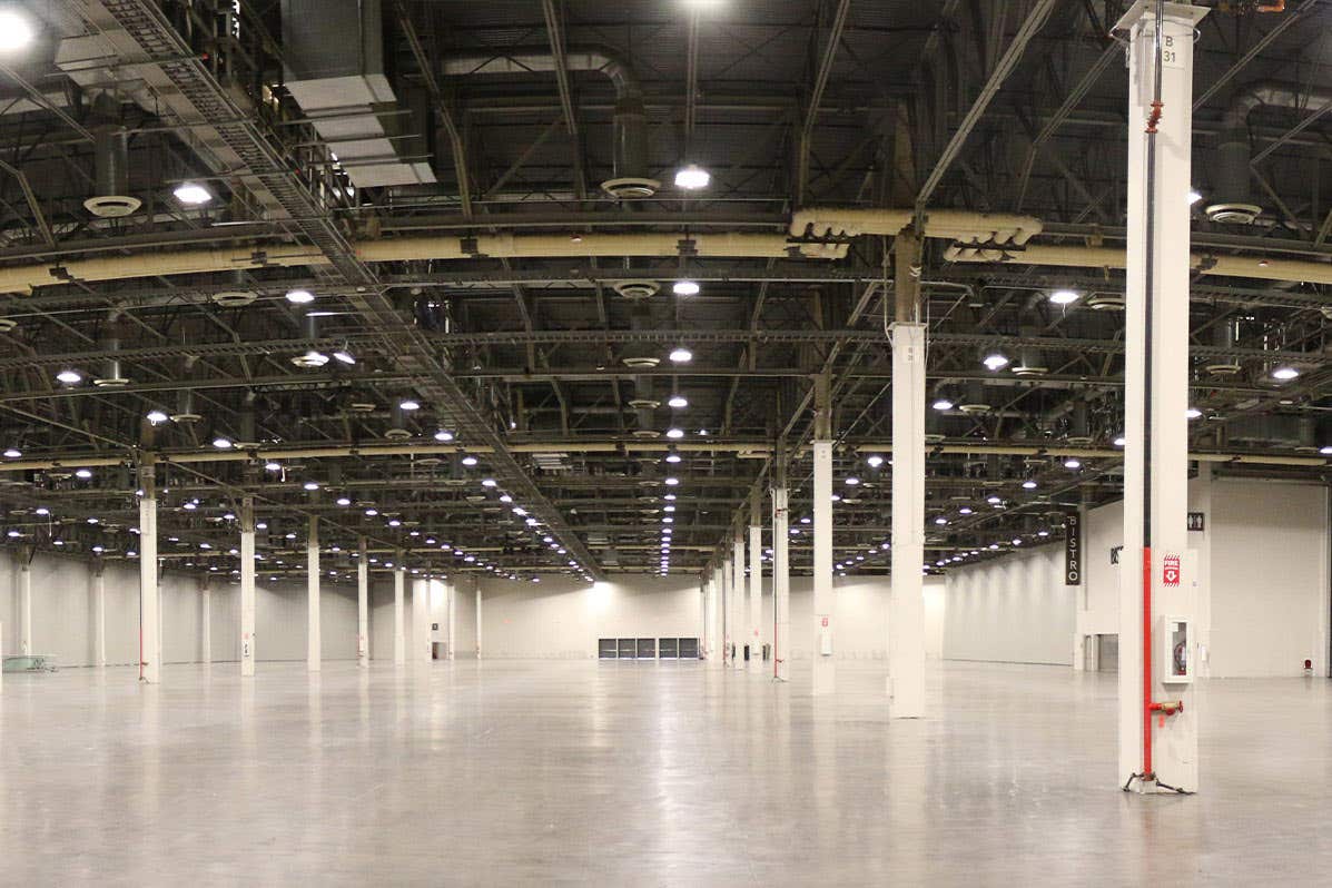 Interior of an empty expo hall at the Venetian Resort