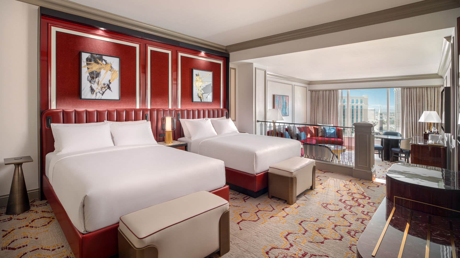 Luxor Hotel Tower Premium Two Queen Room Newly Remodeled Luxury Two Queen Suite | The Venetian Resort Las Vegas