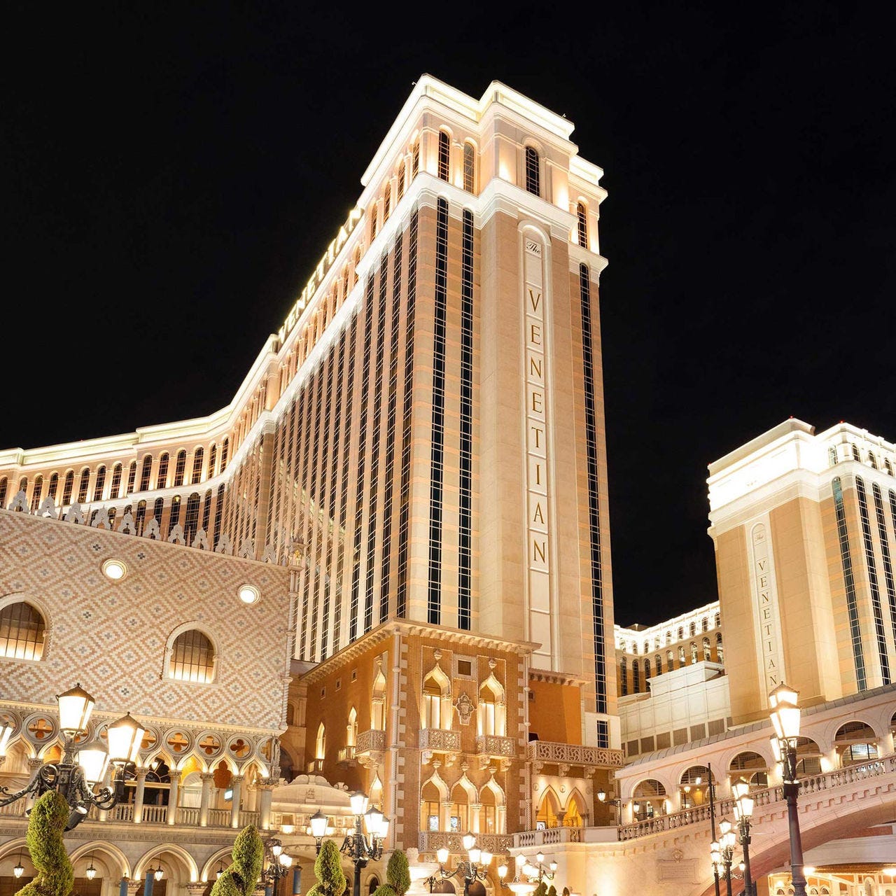 The Venetian Las Vegas illuminated exterior