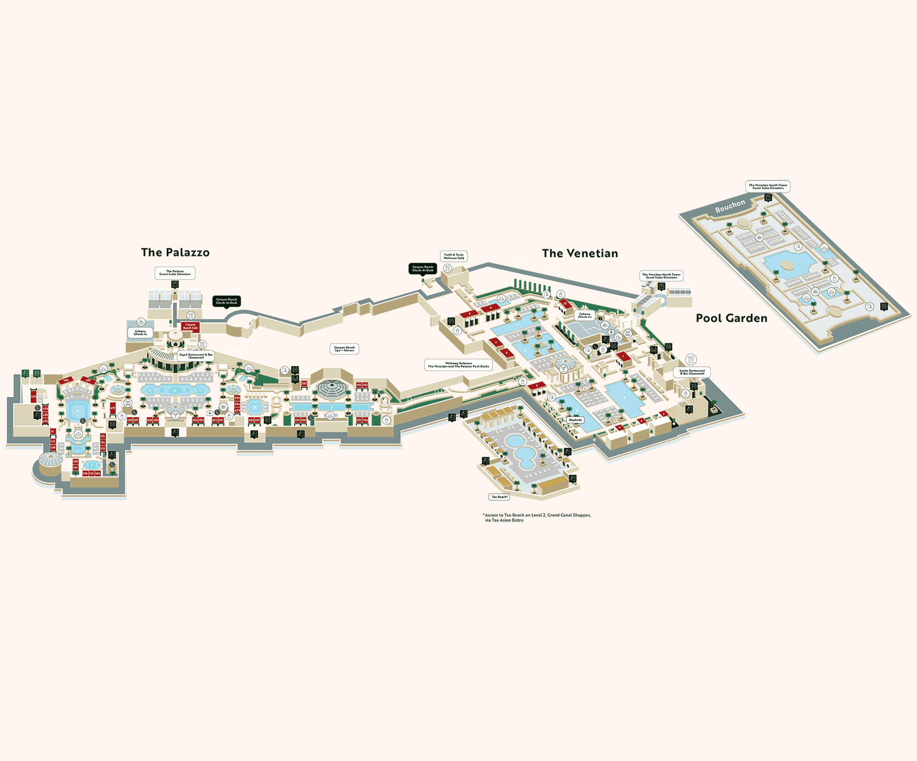 Digital Map of The Venetian Resort | The Venetian Las Vegas, image size:1820x1510