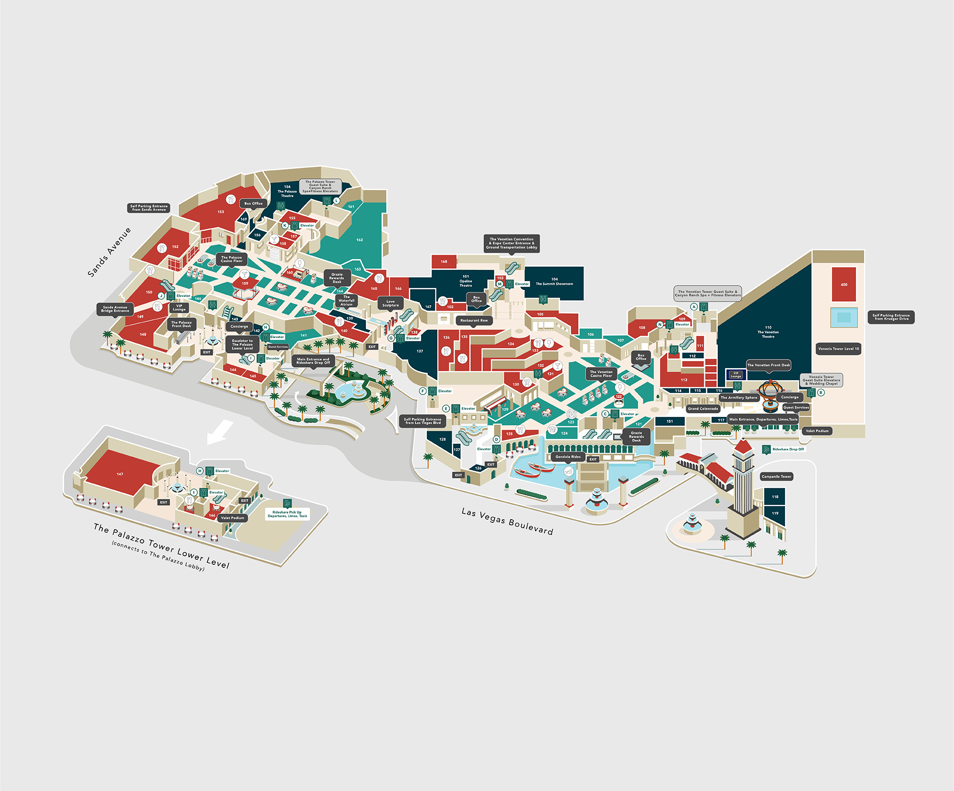 Digital Map of The Venetian Resort | The Venetian® Las Vegas
