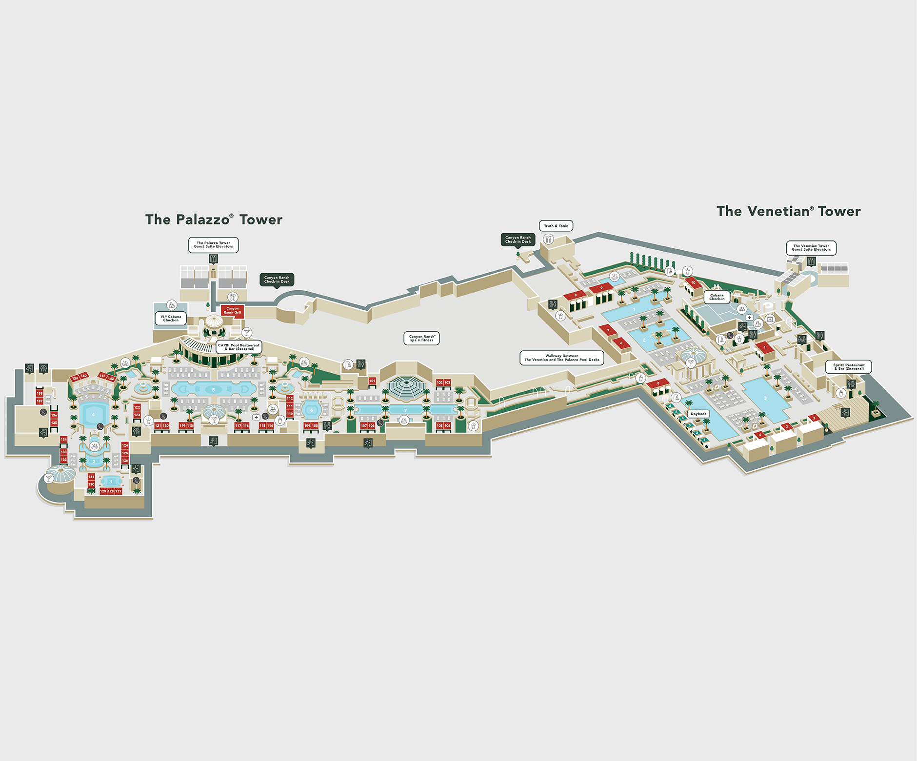 Venetian Map Las Vegas The Venetian Resort Las Vegas | Digital Resort Map | Maps And Parking