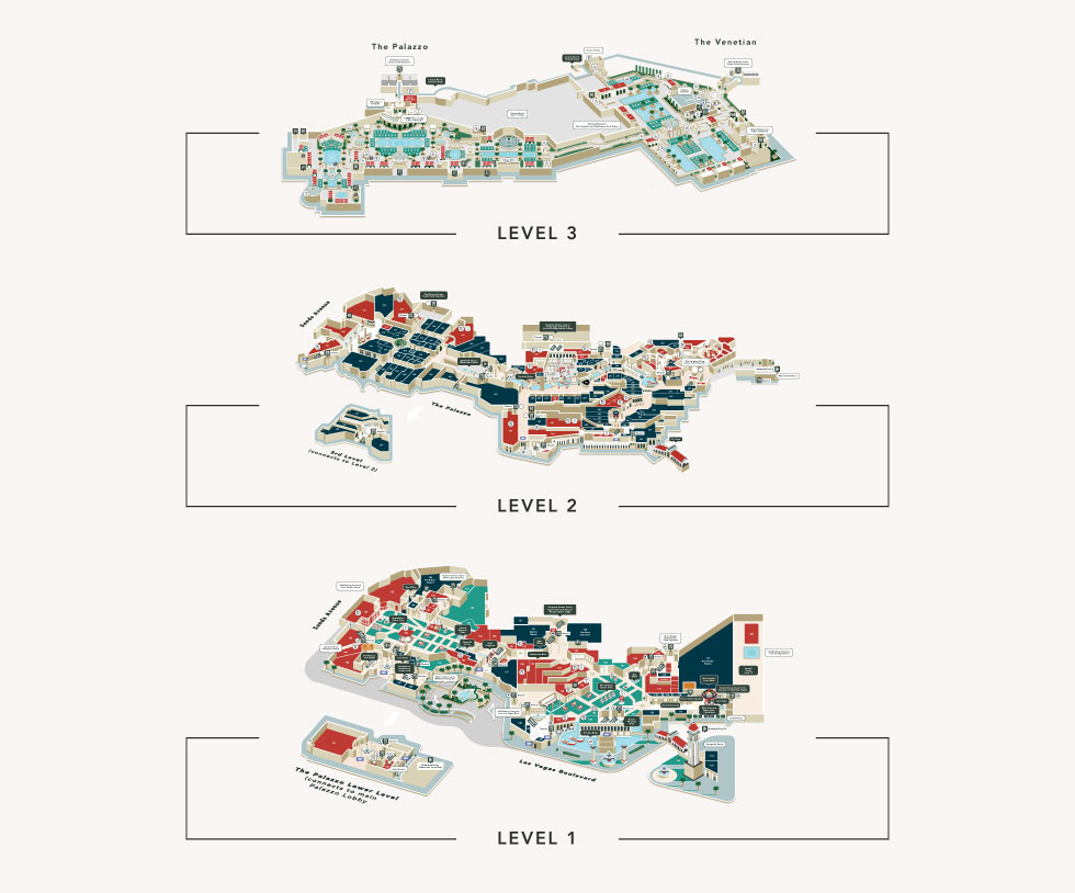 Venetian Map Las Vegas The Venetian Resort Las Vegas | Digital Resort Map | Maps And Parking