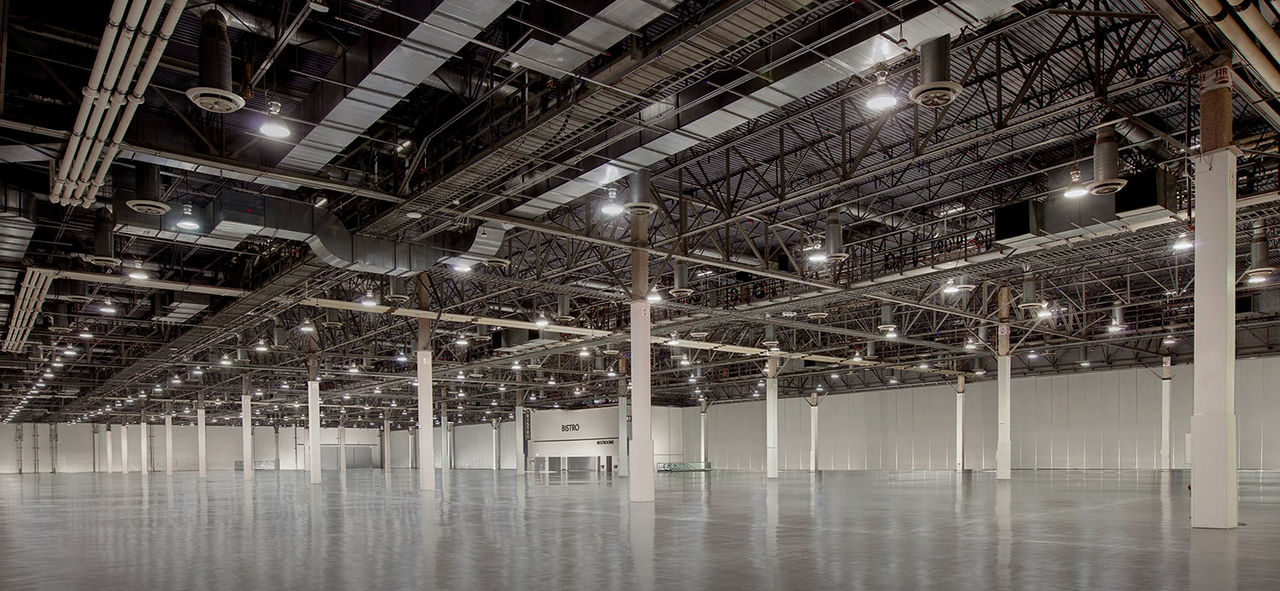 Interior of an empty expo hall at the Venetian Resort